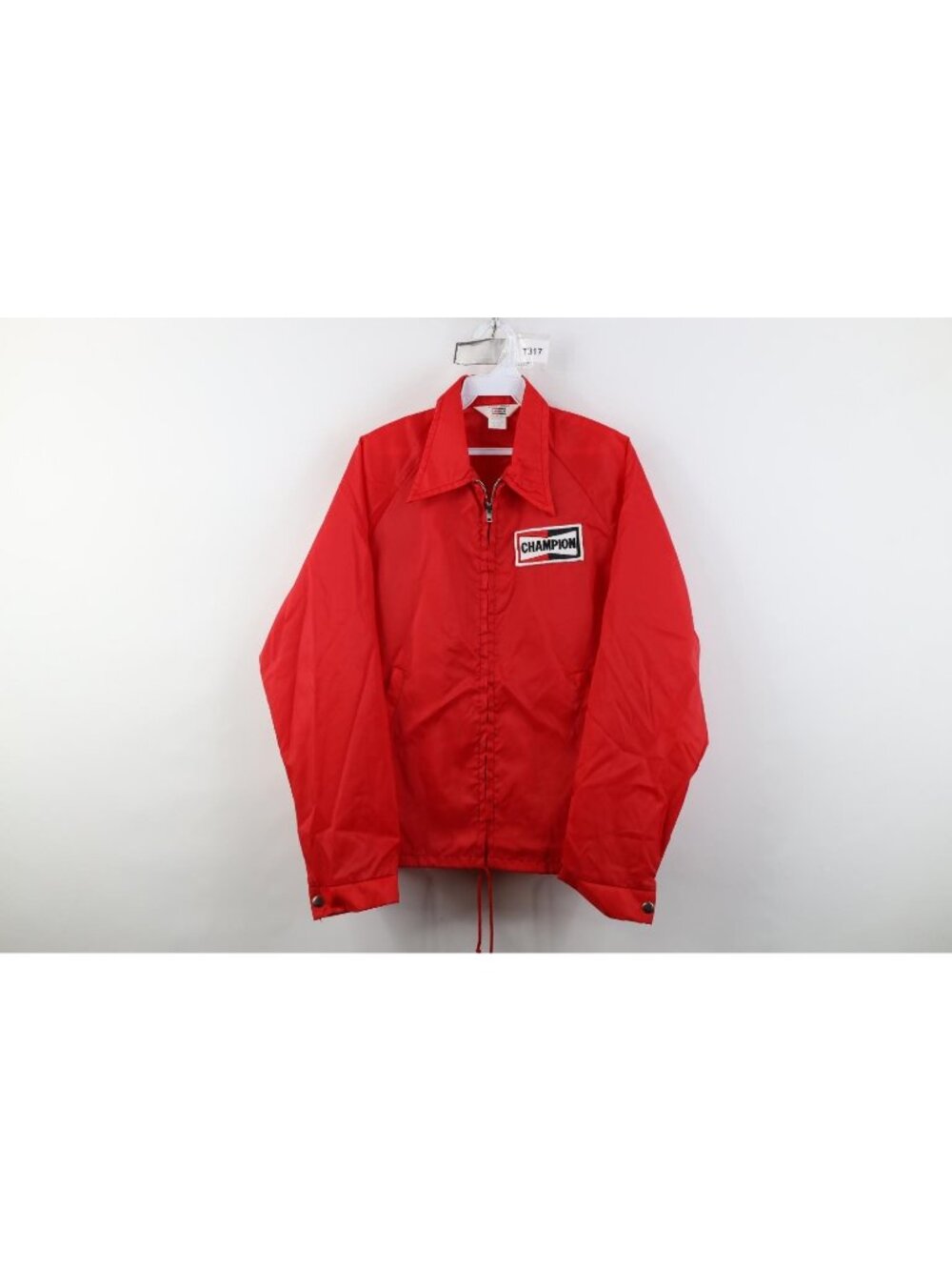 Vtg 70s Mens Medium Spell Out Champion Spark Plugs Windbreaker Bomber Jacket USA